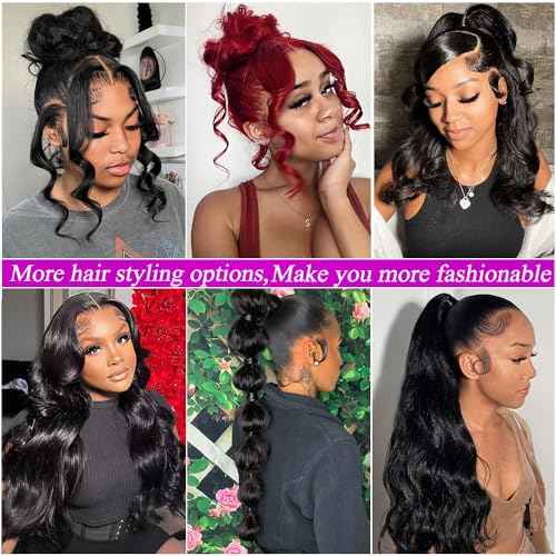 360 Lace Frontal Human Hair With Baby Hair - Body Wave Transparent HD Frontal Closure, Raw Virgin Hair, 150% Density Natural Color 18 Inch