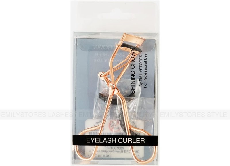 Eyelash Curler - Professional Makeup Tool with 2 Silicone Refill Pads | Pain-Free Metal Design, Golden Color