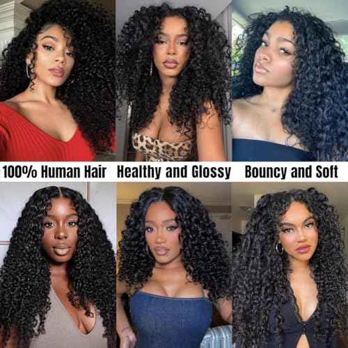 Burmese Curly Bundles Human Hair 24 Inches 100% Unprocessed Quick Weave 3c4a Water Wave with Spiral Curly End Real Human Hair Extensions Natural Black for Women