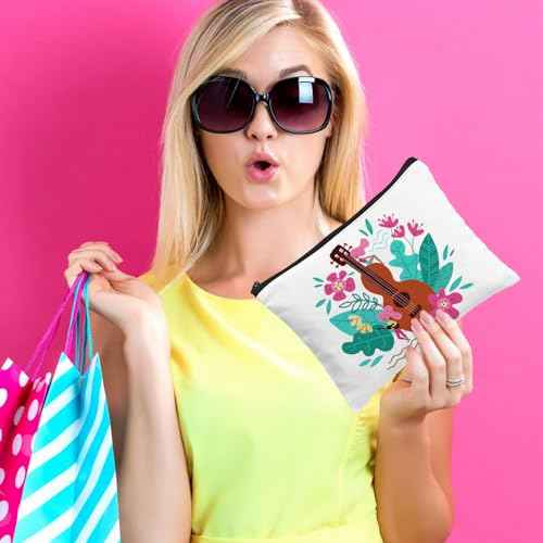 AMDAILY 50Pcs Sublimation Blank Canvas Makeup Bags, Bulk Blank DIY Heat Transfer Cosmetic Makeup Bags w/Black Zipper Gift Box for Bridesmaid Makeup Bag Travel Toiletry Pouch Storage, Christmas Craft