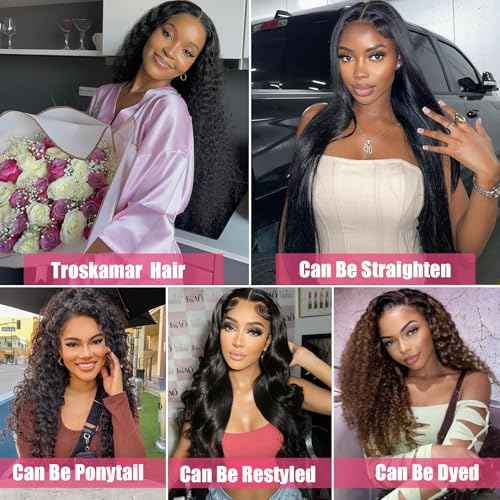 Deep Wave Bundles Human Hair 28 Inch 12A Brazilian Virgin Human Hair Single Bundle 100% Unprocessed Deep Wave Bundles Double Weft Deep Curly Weave for Black Women