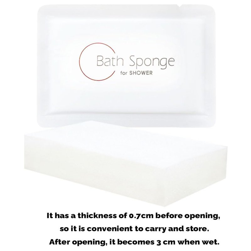 WoW.Clean Disposable Bath Shower Sponge 1 Dozen-12 Counts . Easy to Carry, Clean Shower Supplies for Travel or Camping, White