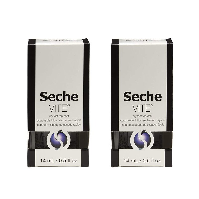 Seche Vite Dry Fast Top Coat | Quick-Drying Nail Polish Finish - 2 Pack, 0.5 fl oz