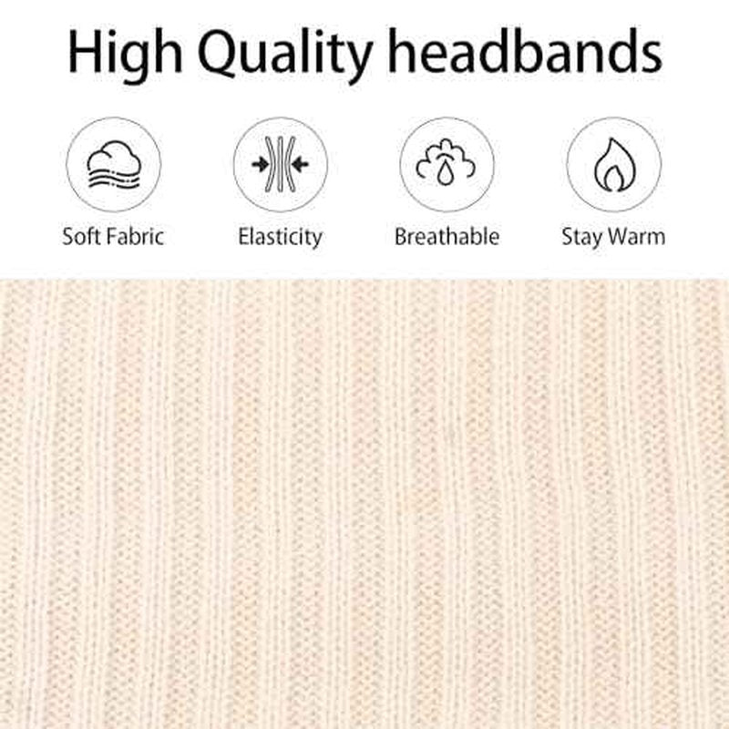 YISSION Winter Headbands for Women Non Slip Wide Headbands Thick Knit Head bands Black White Headband Soft Ear Warmer Hairbands Hair Accessories for Women Girls