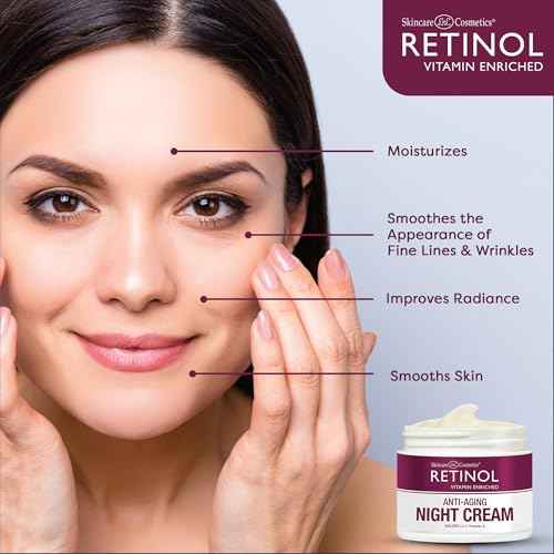 Retinol LIVAURA Skincare LdeL Cosmetics Night Cream Vitamins A + C + E Works While You Sleep to Reduce Fine Lines And Other Signs of Aging 1.7 Oz.
