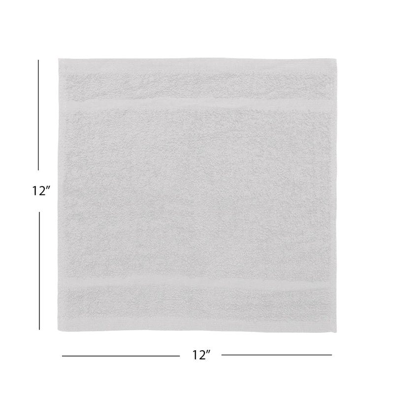Avalon Towels Cotton Washcloths 24-Pack – 12 x 12 Inch Silver Super Soft & Absorbent Ring-Spun Cotton Wash Cloths for Face, Bath, Spa, Gym, Hotel & Cleaning