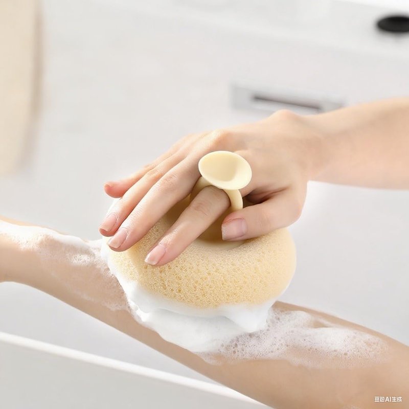 Super Soft Sunflower Suction Cup Bath Ball, New Upgraded 2-in-1 Sunflower Ball Exfoliating Loofah Sponge Mesh Pouf Shower Ball with Comfortable Non-Slip Handle (Yellow)