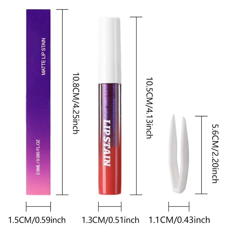 evpct Deep Mauve Red Peel Off Lip Stain Tints with Tweezer, Matte Liquid Lipstick Lip Stain Long Lasting Waterproof for Women, Non-stick Cup Lipstick Peel Off High Pigment Smudge-proof Easy Apply, 01#