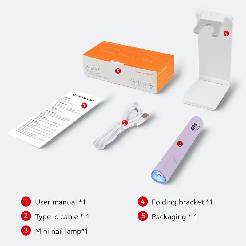 YTD Likomey Intelligent Sensor Handheld UV Light for Nail Gel with Magnetic Stand,Mini Portable Cordless Rechargeable Leather Nail Lamp with LCD Display,Fast Curing for UV Glue Builder Gel-G1 Orange