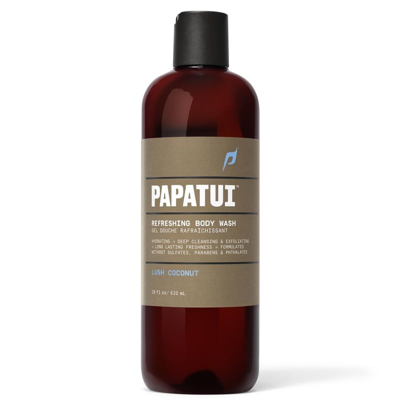 PAPATUI by Dwayne Johnson Body Wash for Men - Exfoliating & Hydrating with Coconut Oil | Lush Coconut | 18 oz