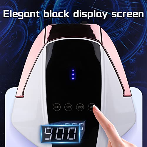 UV LED Rechargeable Cordless Professional Nail Dryer Lamp 96W - Gel Polish Curing Light with 4 Timer Setting, LCD Display, Auto Sensor - Art Manicure Tools for Home and Salon