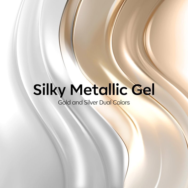 Modelones Gold & Silver Gel Nail Polish Set - 3D Chrome Metallic Liner Gel for Professional Nail Art | Soak Off, Fine Brush