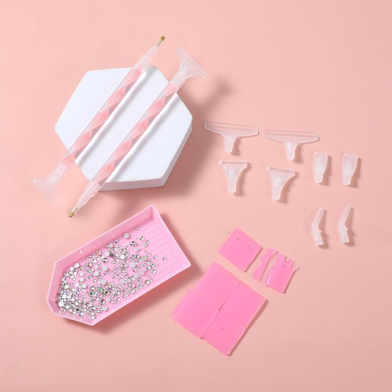 FNANJWQ Rhinestone Pickup Tool Set: 2 Pcs Rhinestone Picker Handles Dual-Ended Rhinestones Applicator Dotting Tool Pen Shiny Diamond Dot Drill Pen for DIY Home Nail Salon