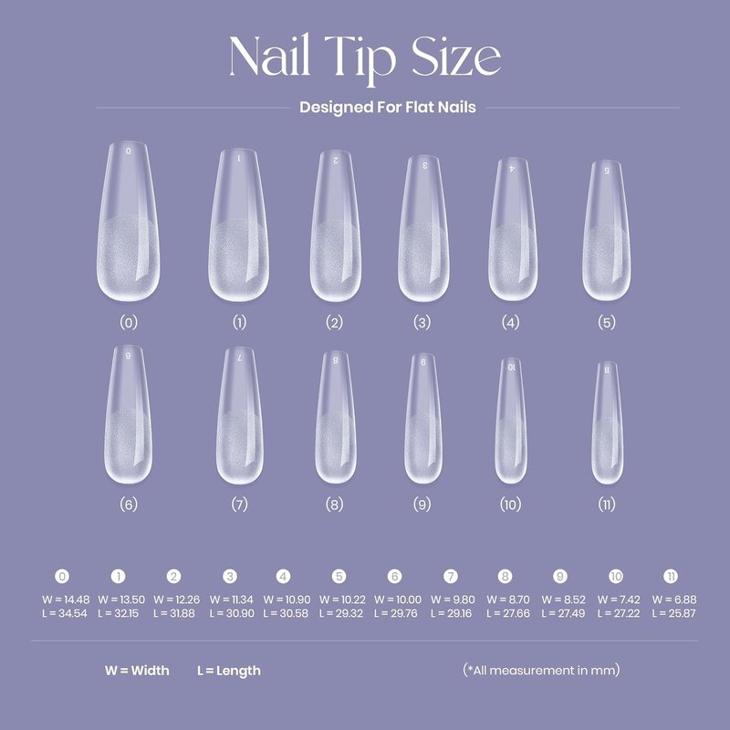 Tipex Instant Apex Gel Nail Tips Kit – 500pcs Pre-Etched Sculpted Long Coffin Acrylic Nail Tips, Thicker Full Cover Press-On Nails for Flat Nails, 30g/1.06oz UV Nail Glue Included
