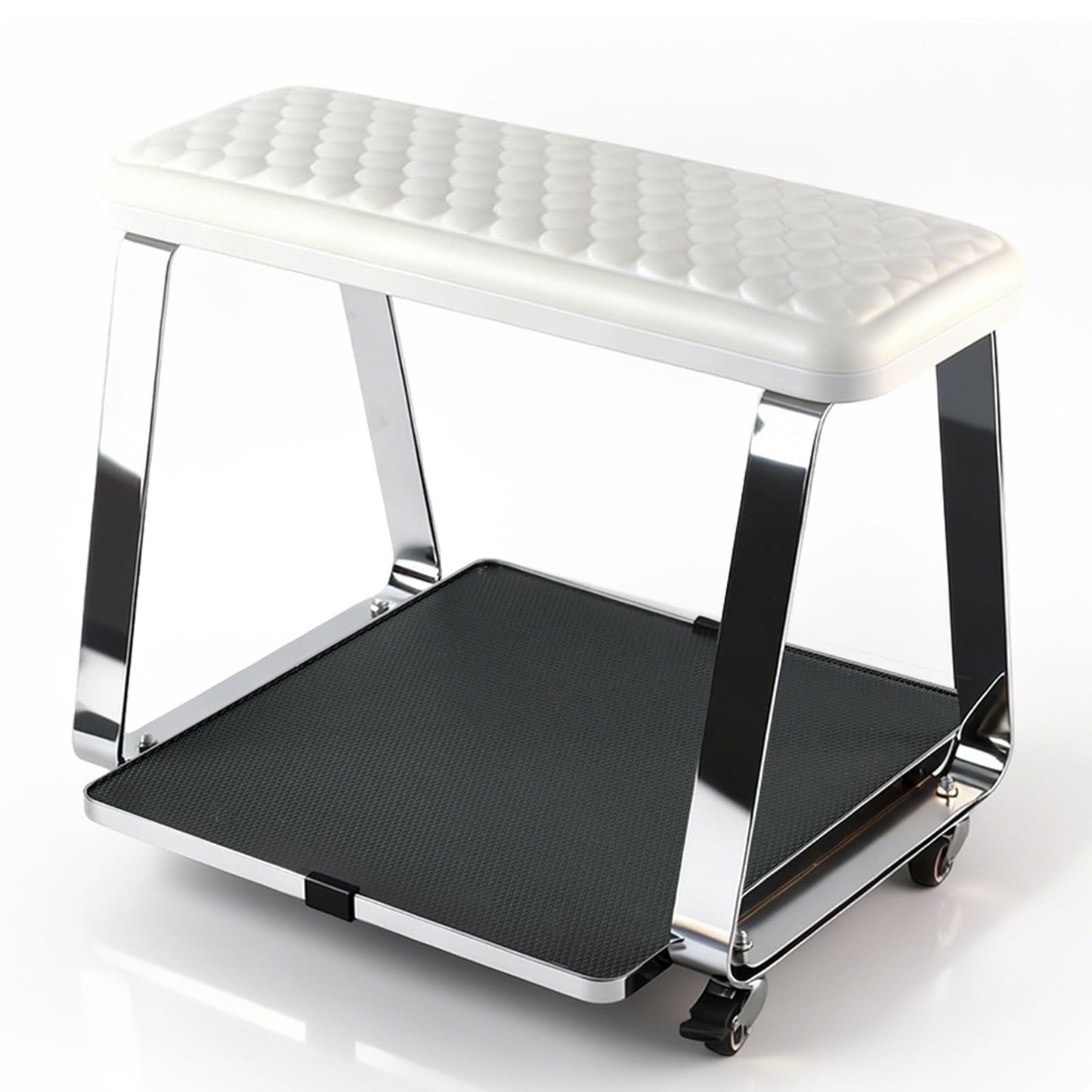 TADOPRO Pedicure Foot Rest, Pedicure Cart for Nail Art Tech Manicure Pedicure Stool Foot Stand with Wheels and Cushion Essential Tools for Spa, Salon, Massage & Home