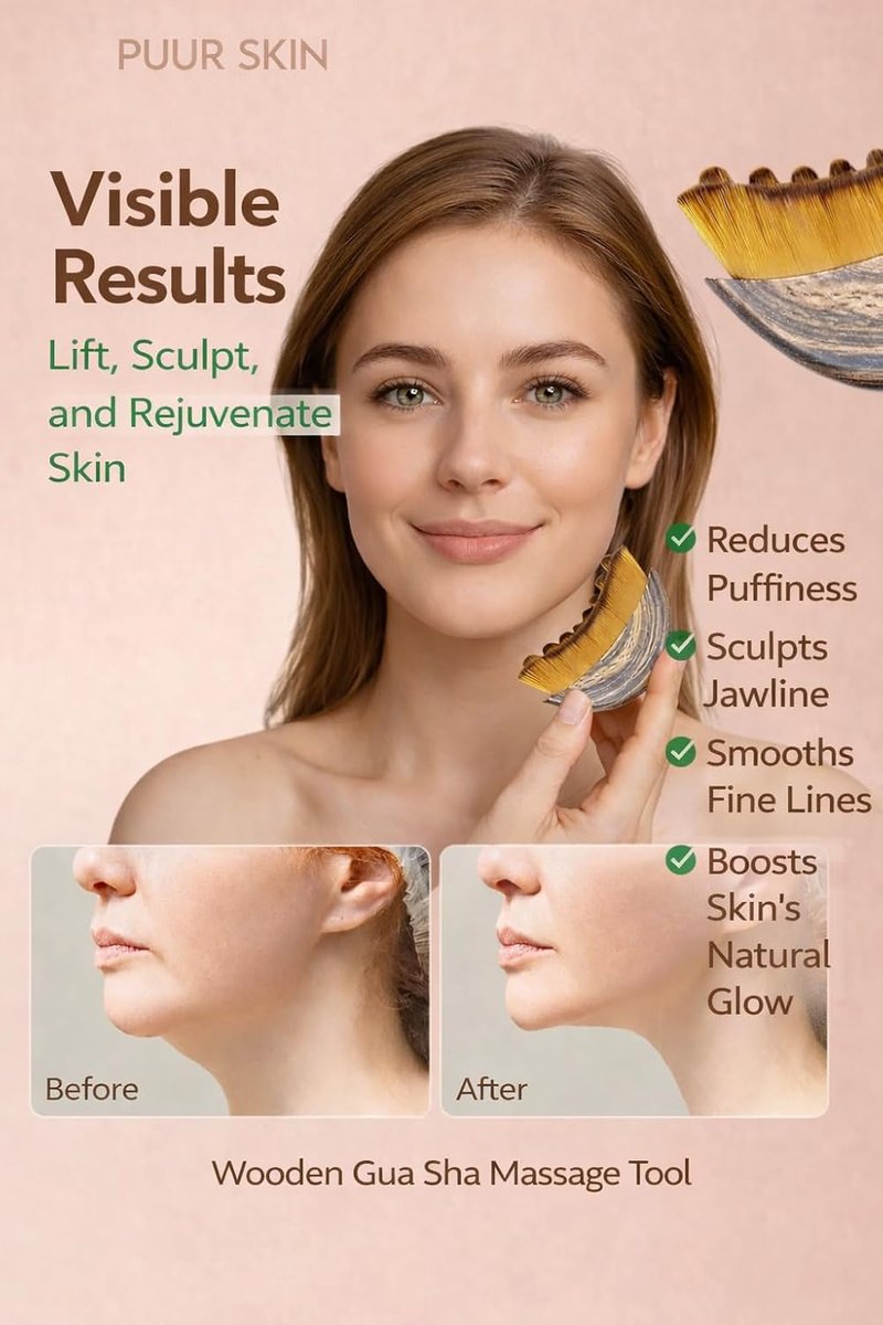 Skiennix Lymphatic Face Brush - Soft Gua Sha Tool for Jawline Sculpting & Depuffing