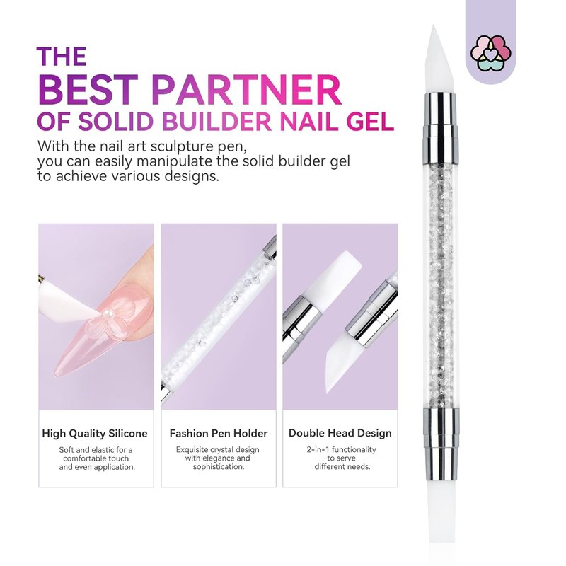 SAVILAND Solid Builder Nail Gel - 60g Non-Sticky Sculpting Gel for 3D Nail Art | DIY Home Salon