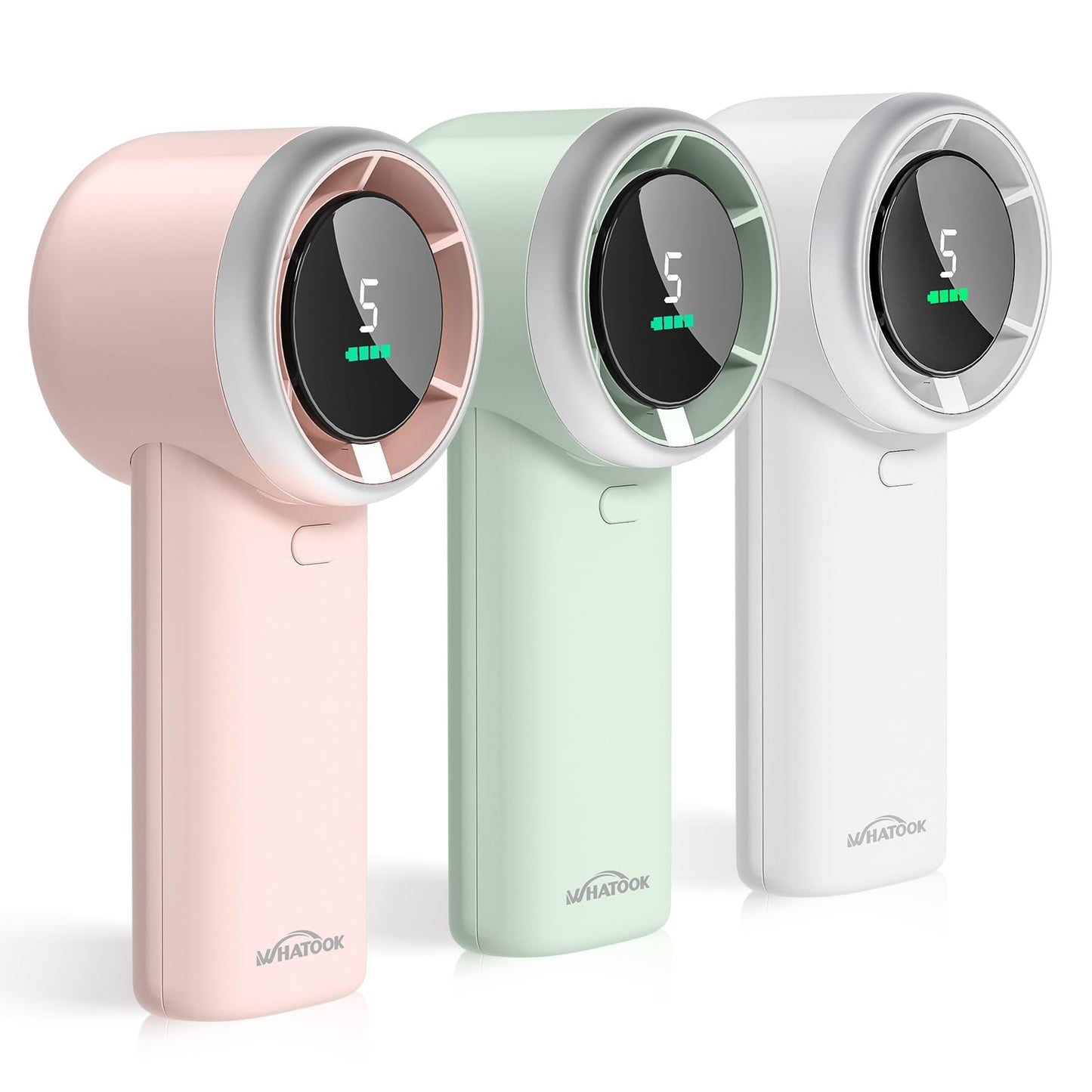 WHATOOK Portable Handheld Mini Fan: High Speed Cooling Fan, 10 Hours Battery Life, USB Rechargeable, Small Essentials for Women, Beach Travel, Vacation (Green)