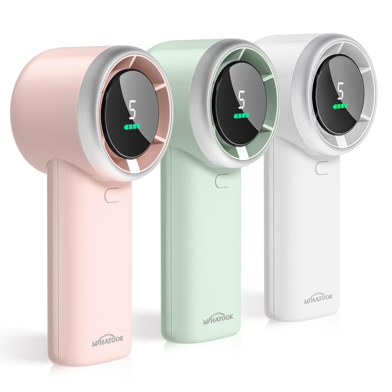 WHATOOK Portable Handheld Mini Fan: High Speed Cooling Fan, 10 Hours Battery Life, USB Rechargeable, Small Essentials for Women, Beach Travel, Vacation (Green)