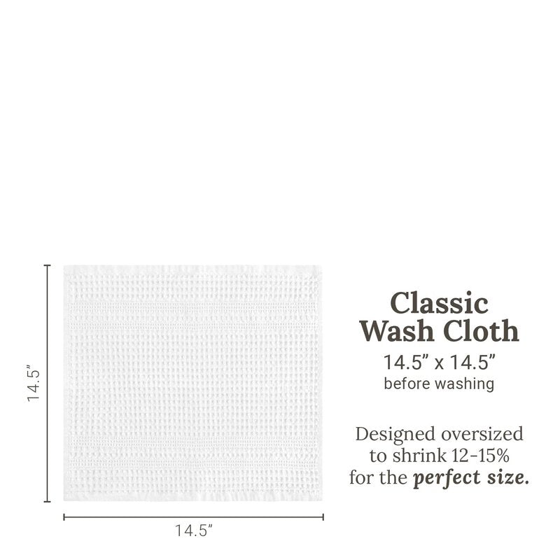GILDEN TREE Waffle Towels Wash Cloths for Showering, Exfoliating Washcloth Face Towels, Quick Dry Towel Cotton Washcloths Set of 4, Classic Style (White)