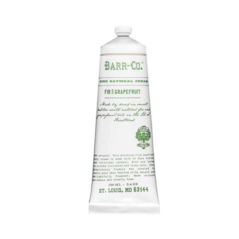 BARR-CO. Fir & Grapefruit Hand & Body Cream, Woody Citrus Scent, Body Cream for Dry Cracked Skin, Suitable for Aging Crepey Skin, Moisturizing Shea Butter Cream, 3.4 oz