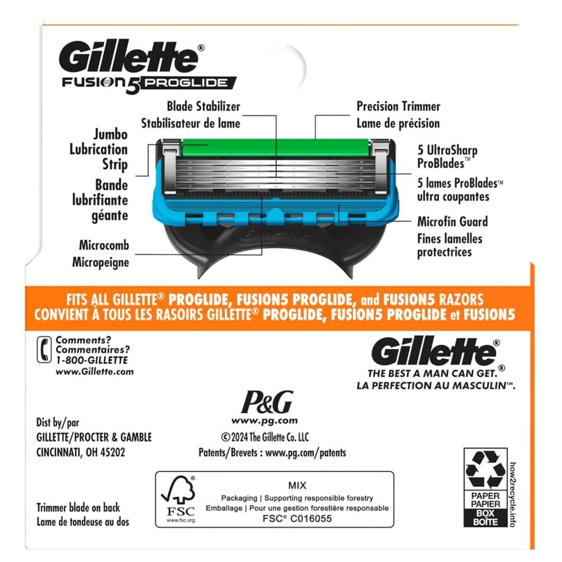 Gillette ProGlide Razor Refills - 4 Precision Blades for a Smooth Shave