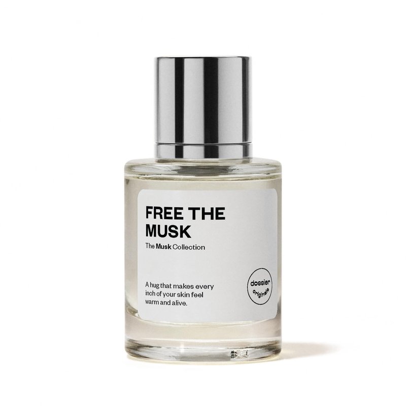 Dossier Free The Musk - Eau de Parfum for All - 50ml / 1.7oz - Clean Skin Musk Fragrance with Ambrette, Jasmine & Cedarwood - Genderless, Vegan, Long-Lasting Perfume