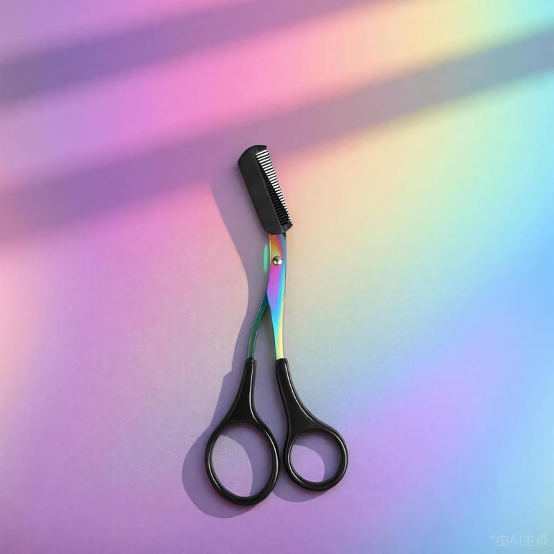 2 in 1 Eyebrow Scissors with Comb and Brush – Professional Stainless Steel Trimmer for Women and Men, Precision Beauty Grooming Tool for Shaping and Makeup Prep