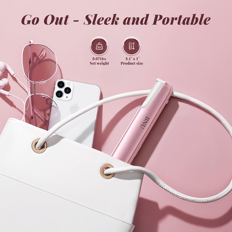Dermaplane Razor for Women Face, BNU Facial Hair Remover for Anti-Aging, Rechargeable, LED Light, Sonic Edges, 3 Speeds, Ergonomic Handle Face Dermaplaning Tool 10 Blades Pink