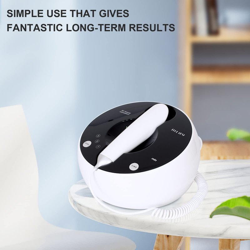 MLAY Professional RF Beauty Machine, Radio Frequency Face Machine with 2 Probes, at Home Radio Frequency Skin Tightening for Lifting, Wrinkle Reducing, Anti Aging - Salon Effects(Gel Included)