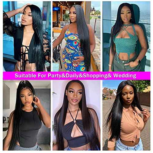 Lace Front Wigs Human Hair Straight 13x4 HD Transparent Lace Frontal Human Hair Wigs Pre Plucked with Baby Hair 180% Density (22inch)
