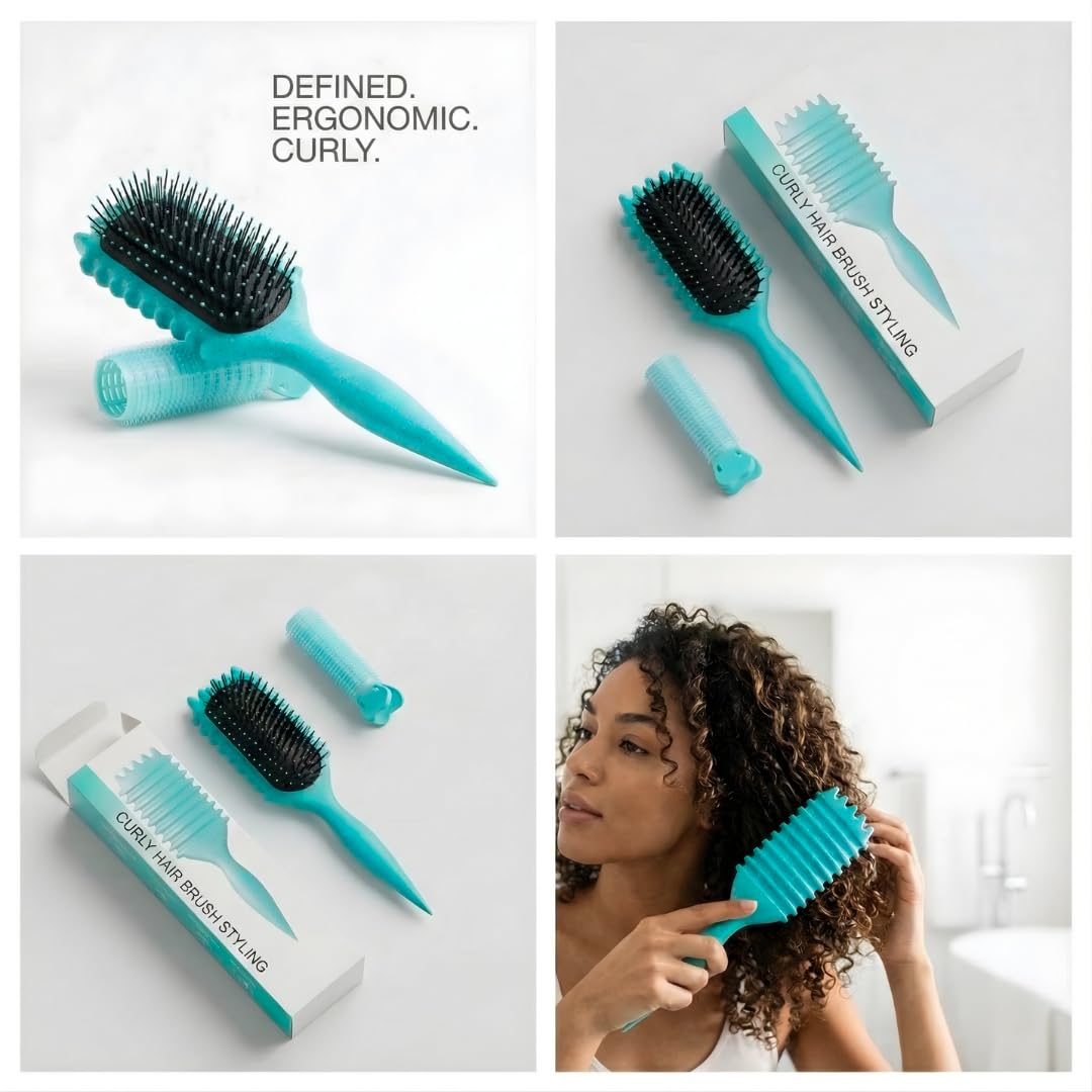 Ultimate Curl Defining Brush for Wet Curly Hair, Vented - Green