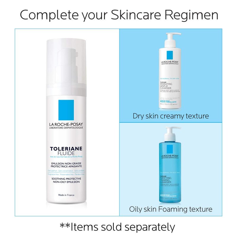 La Roche-Posay Toleriane Sensitive Fluide - Lightweight Oil-Free Moisturizer for Sensitive Skin