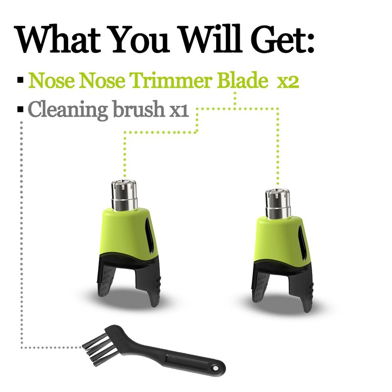 GORLENT 2Pcs Nose Trimmer Replacement Head Attachment for One Shaver Blades QP Series, Professional Stainless Steel Precision Blades, Safe and Efficient Nose & Facial Detail Trimming