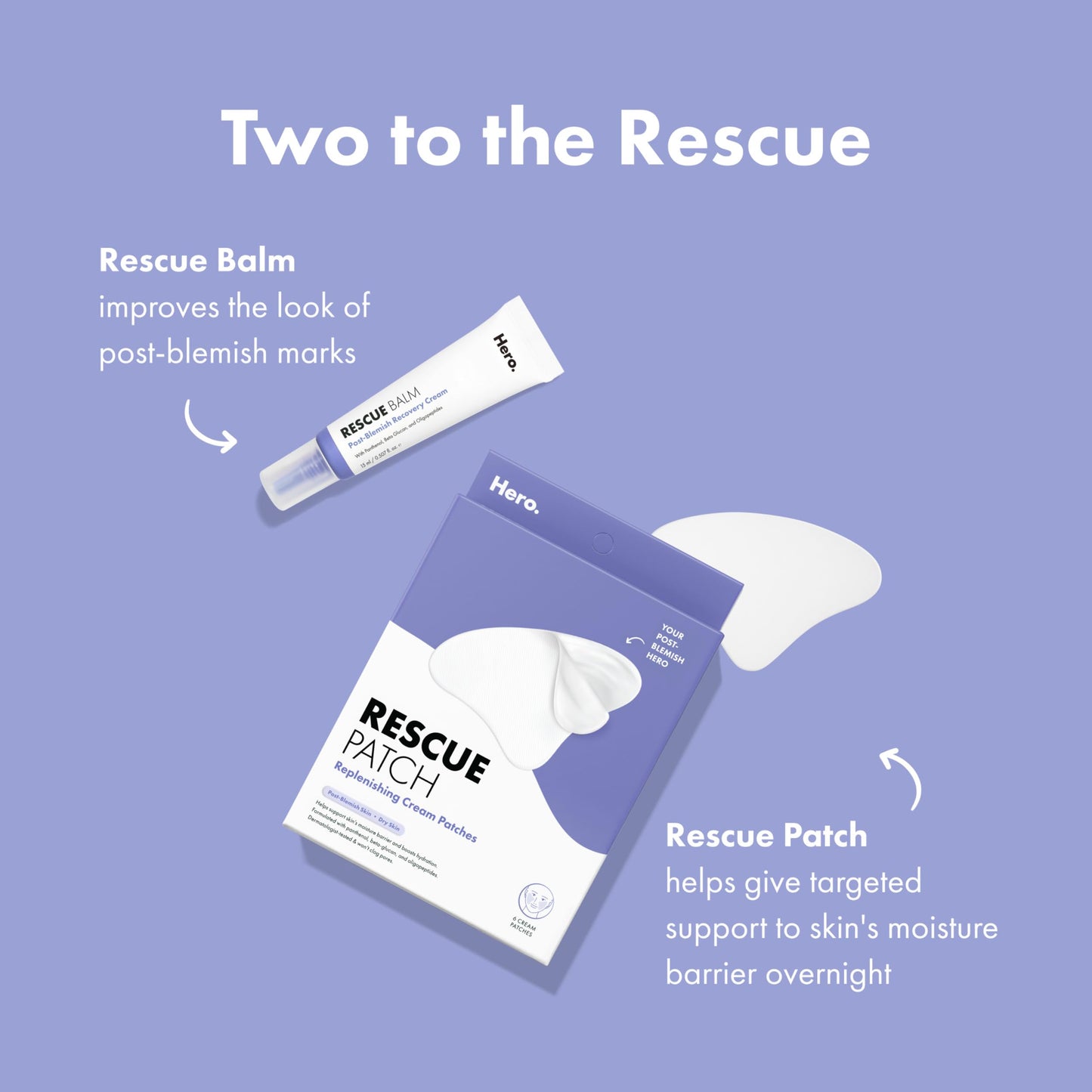 HERO COSMETICS Rescue Patch – The Moisturizing Cream Patch for Post-Blemish Skin. Provides Instant Moisture and Long-Lasting Hydration. Dermatologist-Tested and Won’t Clog Pores. 6ct (3 pairs)