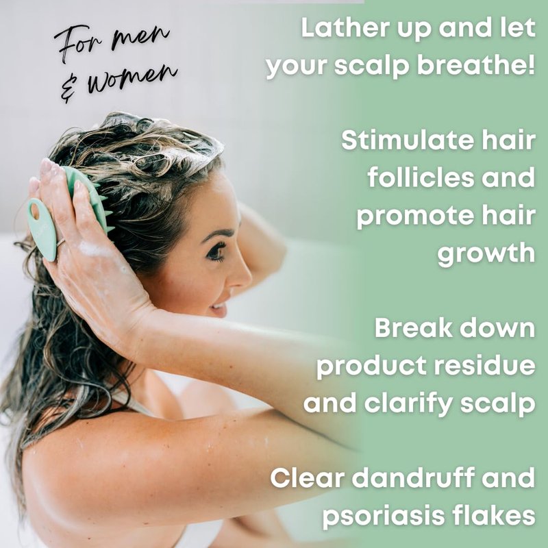 LiquiLinks Scalp Exfoliator - Spa Accessory for Hair Washing, Scalp Stimulation and Promotion of Hair Growth - Essential Beauty Tool for Teen Girls Dove Grey