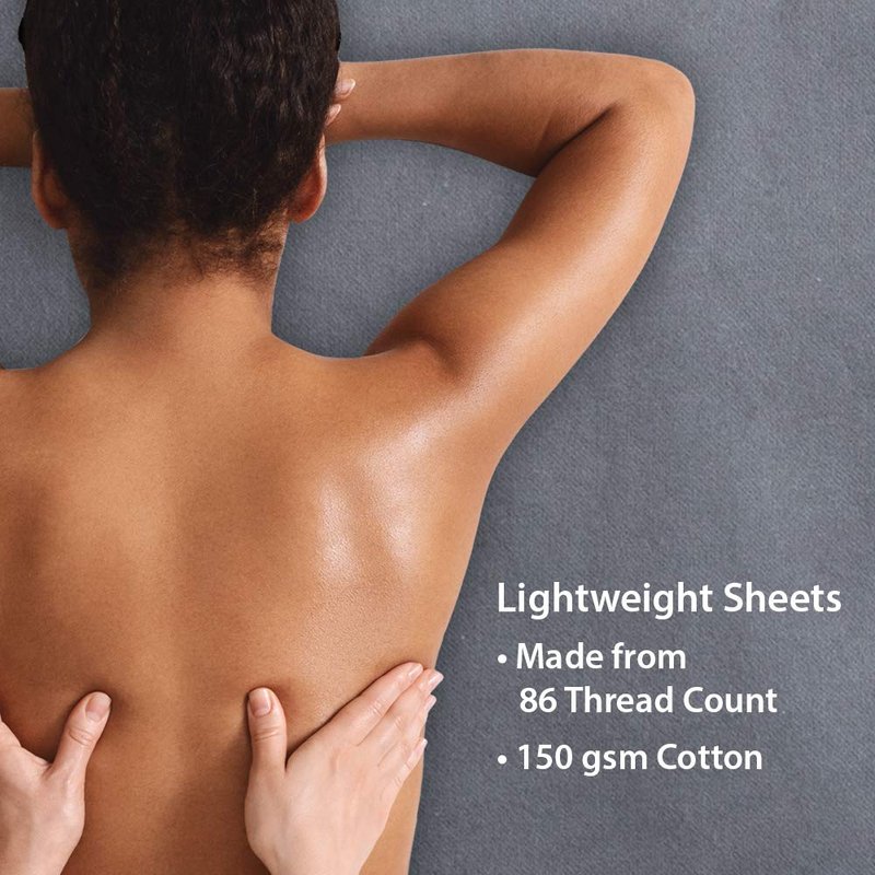 ForPro Premium Flannel 3-Piece Massage Sheet Set, Cool Grey, Stain and Wrinkle-Resistant, Includes Flat and Fitted Sheet and Face Rest Cover