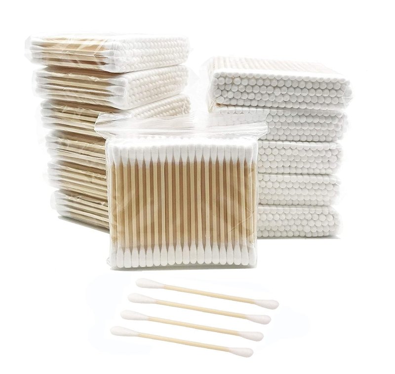 Skiennix Cotton Swabs - Double-Tipped Natural Bamboo Buds | 900 Pcs for Gentle Cleaning