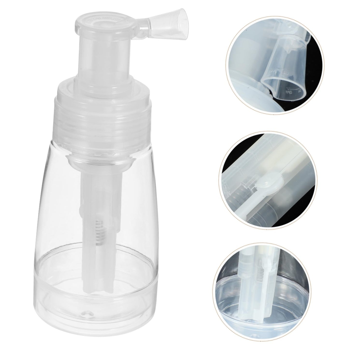 Uonlytech Transparent Powder Spray Bottles 5.90 Inch Refillable Dry Powder Puffers with Locking Nozzle for Hair Styling Barber Salon Travel Use 2-Pack