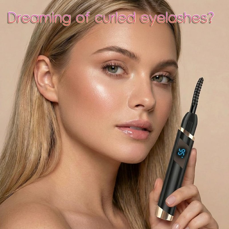 Heated Eyelash Curlers with Battery Indicator, Electric Eyelash Curler 3 Temperature Modes LED Display USB Rechargeable Makeup Tools, Heated Lash Curler Ideal Christmas Gift for Women MB-1