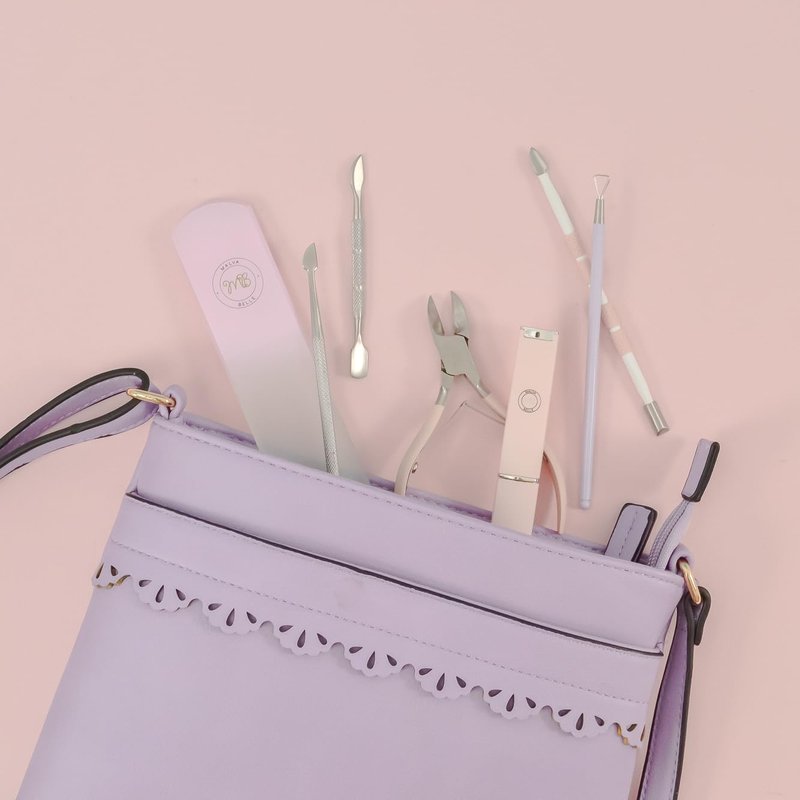 Crystal Glass Nail File for Women - Reusable Czech Glass Nail Shaper with Travel Case | Pastel Pink (2mm)