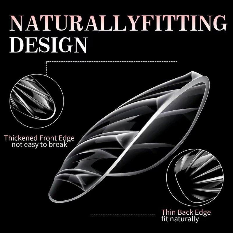 Shell Fake Nail Tips Medium Soft Gel Nail Tips 14 Sizes Almond Pre-Shaped Full Cover Clear Acrylic Press on False Nails Extension Tips for Woman DIY 140PCS
