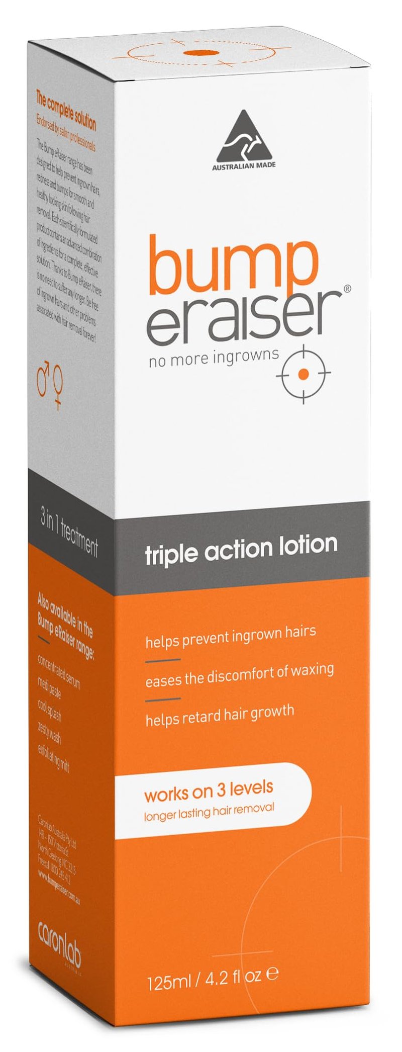 Bump eRaiser Triple Action Lotion 4.2 fl oz — Daily Ingrown Hair & Razor Bump Lotion for Bikini Line, Legs, Beard & Underarms | 3-in-1 Pre & Post Shave | Alcohol Free | Vegan | Made in Australia