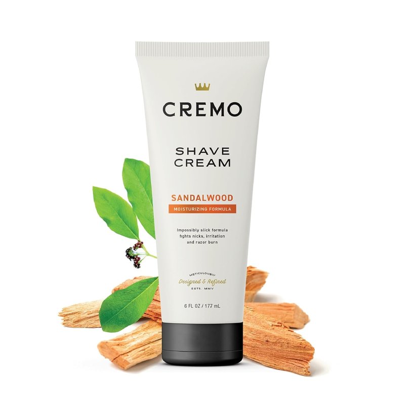 Cremo Sandalwood Shave Cream - Ultra-Slick Formula for Men | Fights Nicks & Razor Burn, 6 Fl Oz