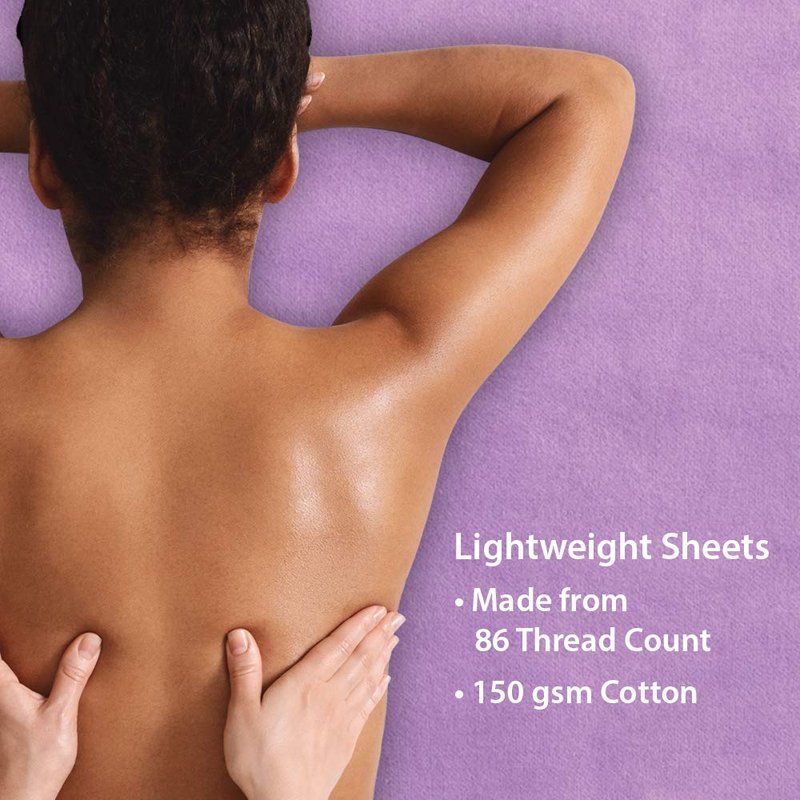 ForPro Premium Flannel 3-Piece Massage Sheet Set, Lavender, for Massage Tables, Includes Massage Flat Sheet, Massage Fitted Sheet, and Massage Fitted Face Rest Cover