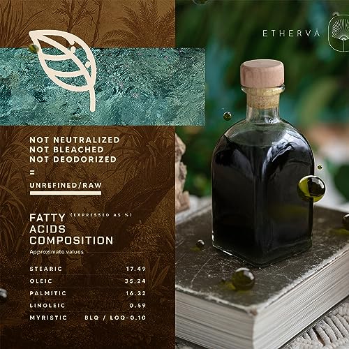 Tamanu Oil | No Chemicals | Natural Scent | Unrefined, Raw, Cold Pressed, Solidifies in Winter | Wild Grown Organic Indian Origin | DIY Face, Body, Scalp & Hair | Aluminium Bottle 20.9 Fl Oz
