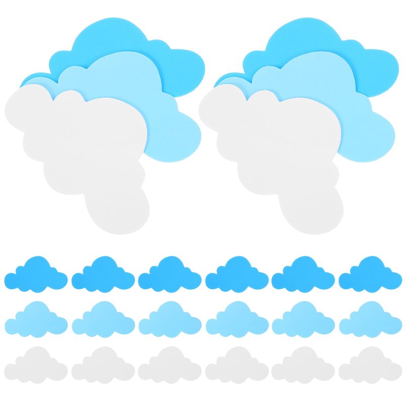 Clouds Wall Stickers EVA Wall Decal Self Adhesive Wallpaper Decoration for Kindergarten Classroom Clouds Kids Stickers DIY Crafts 24pcs 4.7X2.8in