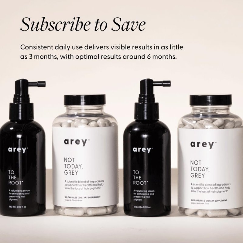 Arey To The Root Hair Serum - Anti-Grey Formula for Healthier Hair | Slows Grey Growth in 3-6 Months | Vegan & Oil-Free