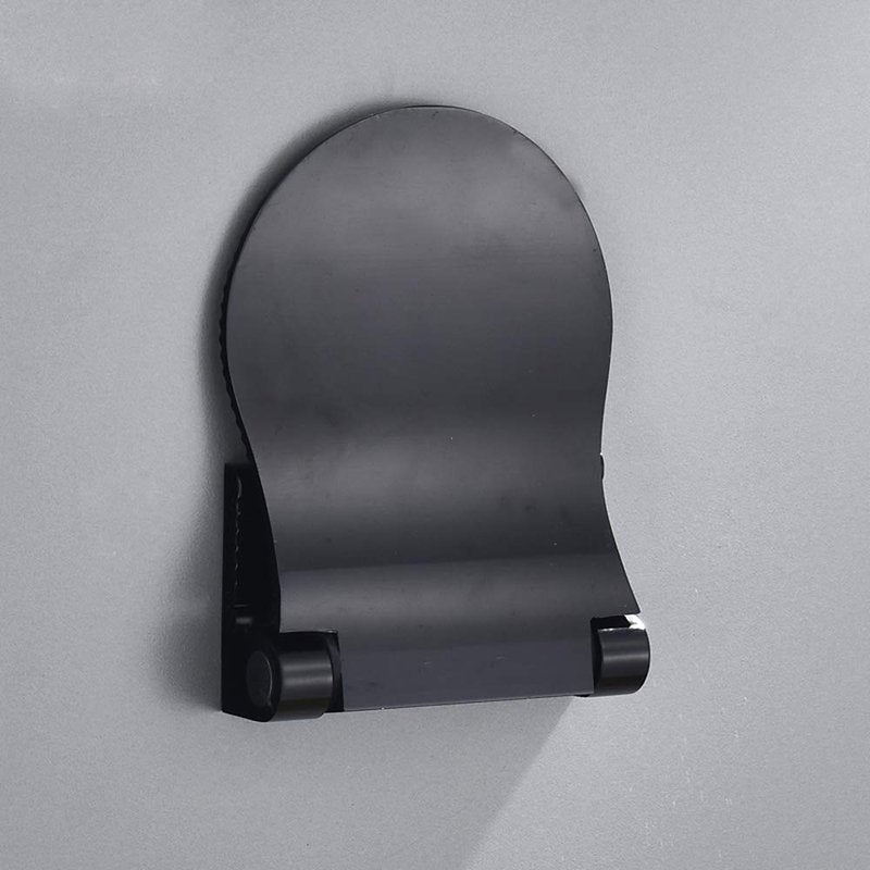 MDPLY Shower Foot Rest for Shaving, Wall Mounted Folding Foot Stand for Bathroom, Black Metal