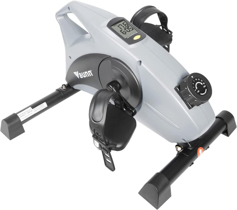 Vaunn Under Desk Stationary Bike, Electronic Pedal Exerciser, Physical Therapy Indoor Spin Cycling, Light Cardio Workout for Arms and Legs, Home and Office Use